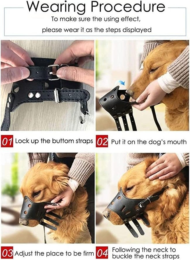 D&C PAWS Leather Dog Muzzle with Adjustable Strap and Buckle - Comfortable Mouth Guard for Grooming, Training, and Preventing Aggressive Chewing in Dogs and Puppies (X-Large) - Image 5