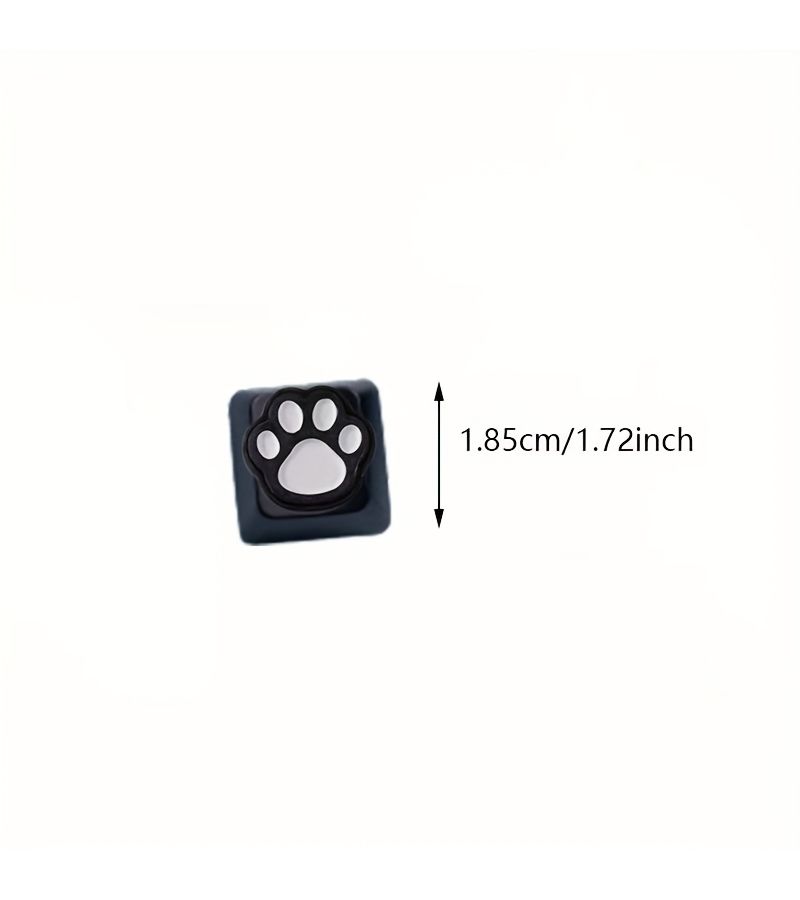 1 Set Resin Cute Cat Paw Creative Black Keycaps With Cartoon Case Design Patterns ABS Material Cross Switch Compatible Keyboard Additions - Image 3