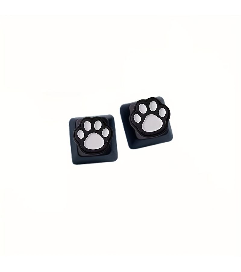 1 Set Resin Cute Cat Paw Creative Black Keycaps With Cartoon Case Design Patterns ABS Material Cross Switch Compatible Keyboard Additions - Image 5