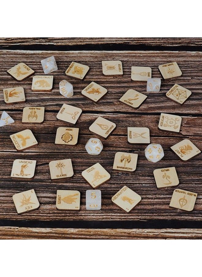 CZYY - D&D Tabletop Game Tokens Fantasy Rpg Hero And Monster Token Set Of 112 Pieces Perfect For Dungeons & Dragons And Pathfinder (Wooden) - Image 1