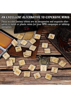 CZYY D&D Tabletop Game Tokens Fantasy Rpg Hero And Monster Token Set Of 112 Pieces Perfect For Dungeons & Dragons And Pathfinder (Wooden)  - Image 5