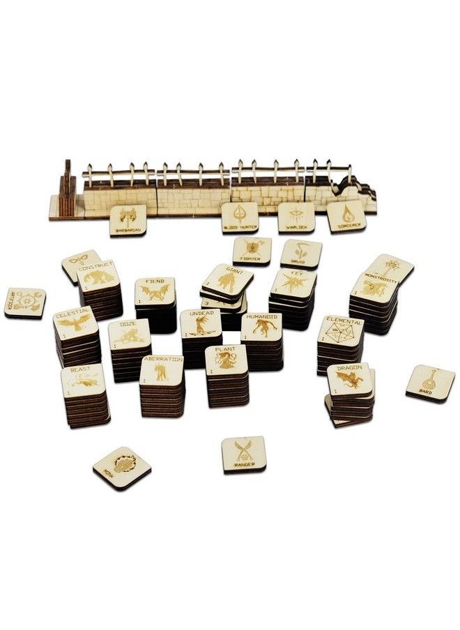 CZYY - D&D Tabletop Game Tokens Fantasy Rpg Hero And Monster Token Set Of 112 Pieces Perfect For Dungeons & Dragons And Pathfinder (Wooden) - Image 1