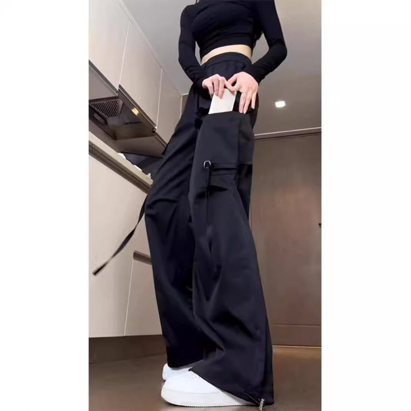 American Style Workwear Casual Pants for Men and Women Spring and Autumn Loose Slimming High Waist Pear-shaped Wide Leg Pants Wholesale for Foreign Trade - Image 5