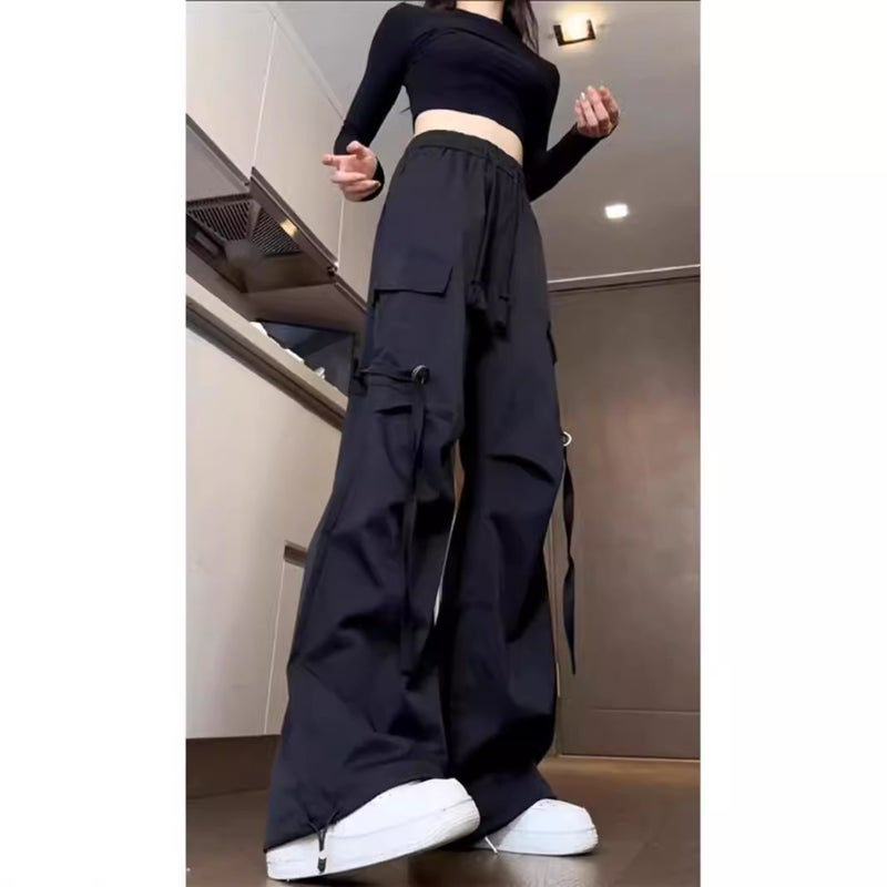 American Style Workwear Casual Pants for Men and Women Spring and Autumn Loose Slimming High Waist Pear-shaped Wide Leg Pants Wholesale for Foreign Trade - Image 2