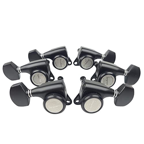 Kaynes Guitar Locking Tuners 181 Black Lock String Tuning Keys Pegs Machine Heads Tuners for Strat Tele Lespaul LP SG most Electric or Acoustic Guitars 3R 3L Black - Image 1