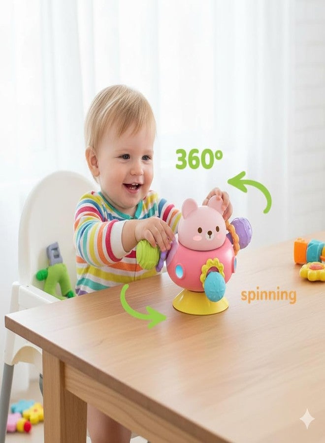 RNAZLIS 360 Degree Bear Spinning Toy for Babies 6+ Months - Suction Cup Sensory Activity Toy Rotating High Chair & Car Seat Toy - Image 2