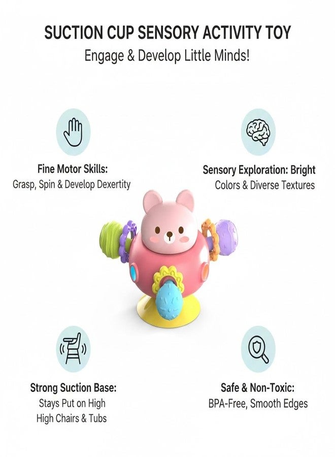 RNAZLIS 360 Degree Bear Spinning Toy for Babies 6+ Months - Suction Cup Sensory Activity Toy Rotating High Chair & Car Seat Toy - Image 5