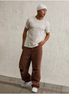 Hubberholme Relaxed Fit Mid Rise Distressed Jeans by Styli  - Image 5