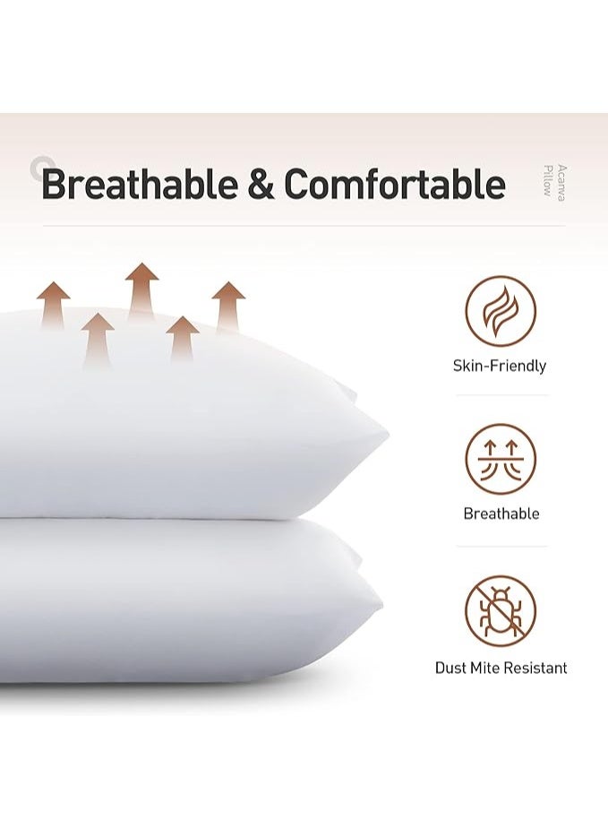 Bed Pillows for Sleeping, 2 Pack, Cooling, Microfiber Cover, for Side, Stomach, Back Sleepers - Image 4