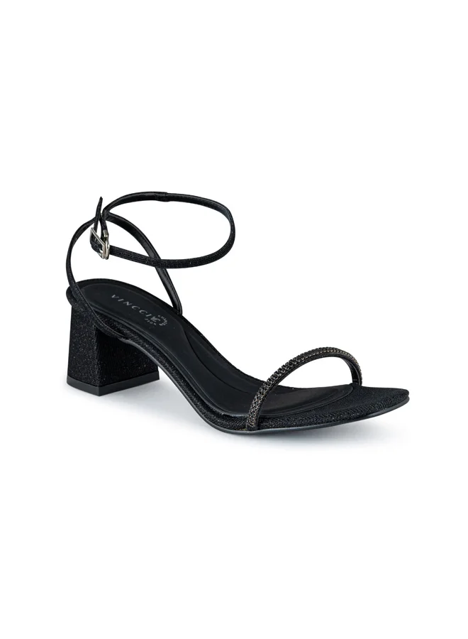 فينتشي صنادل نسائية متعددة الأحزمة وكعب متوسط