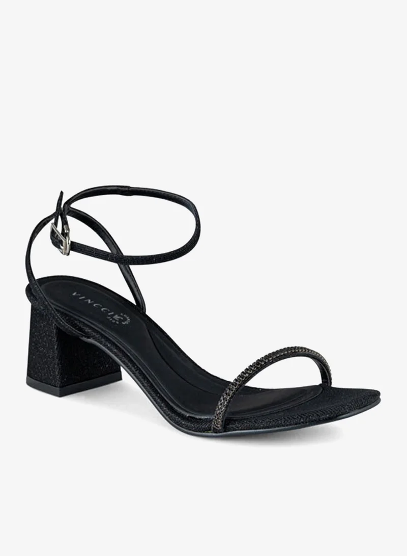 فينتشي صنادل نسائية متعددة الأحزمة وكعب متوسط