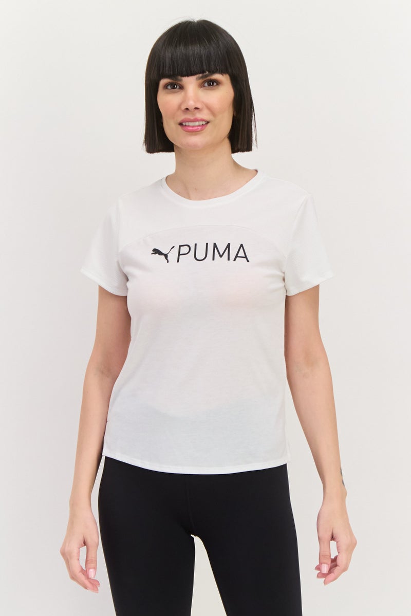 PUMA Women Sportswear Fit Short Sleeves Training Top, White - Image 1