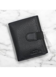 MARIO DRAFTS Mario Drafts Men's Genuine Leather Button Wallet, Black  - Image 1