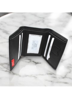 MARIO DRAFTS Mario Drafts Men's Genuine Leather Button Wallet, Black  - Image 5