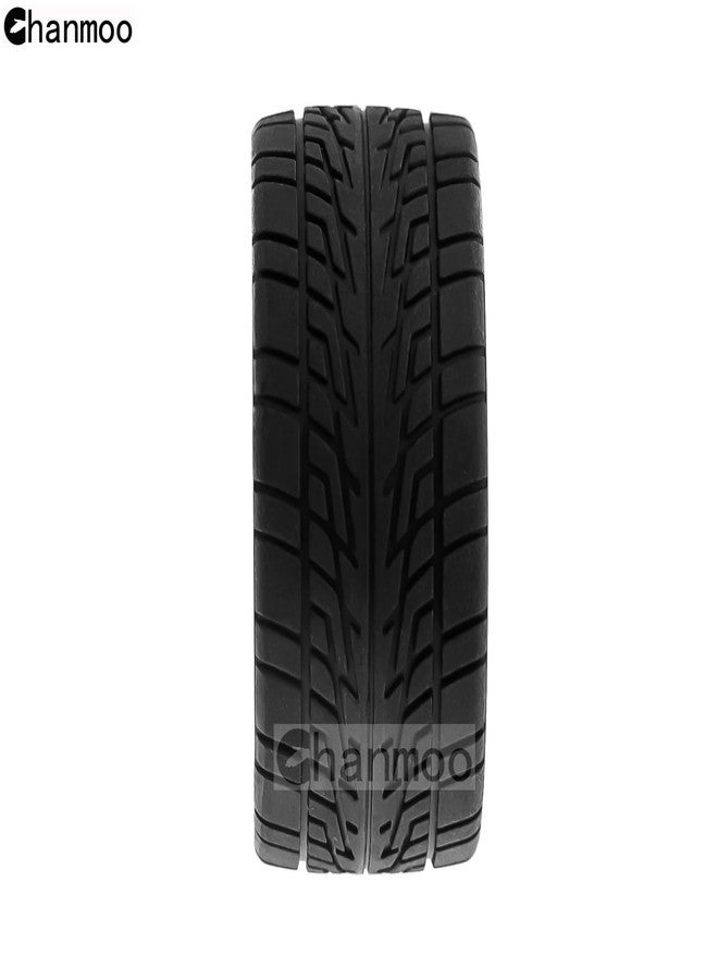 Chanmoo 1/10 RC On Road Tires and Plastic Drift Wheels 12mm Hex Rally Racing Tyres for 1:10 Scale Touring Street Car Tamiya TT01 TT02 XV01 TA06 A959 PTG2 144001 HPI KYOSHO HSP Traxxas 4PCS (Black) - Image 4