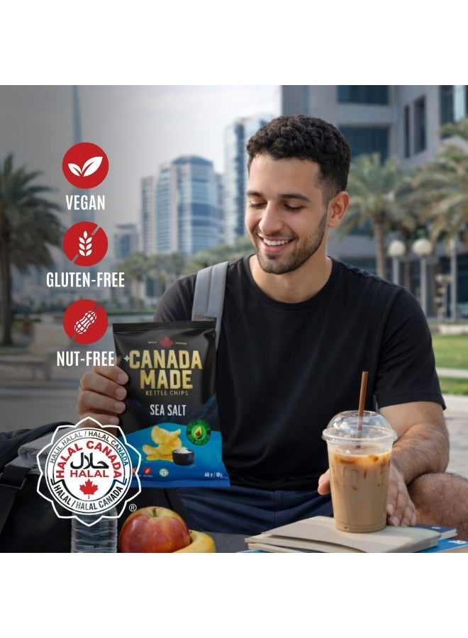 Canada Made Healthy Snacks - 100% Avocado Oil Kettle Cooked Potato Chips - Sea Salt Flavor, Vegan, Gluten Free, Nut Free Healthy Chips - Made in Canada Snacks - 150g Bag - Image 4