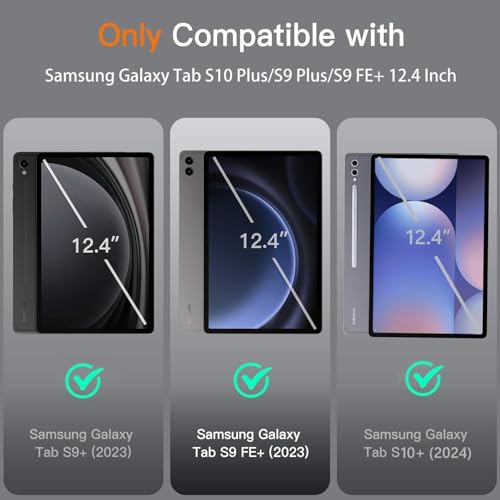 typecase Keyboard Case for Samsung Galaxy Tab S10+, S9+ & S9 FE+ (12.4 Inch) with 7-Colors Backlit, S-Pen Holder, 3 Viewing Angle, Magnetically Detachable Wireless Keyboard (NOT Fit S10 FE+) - Image 3
