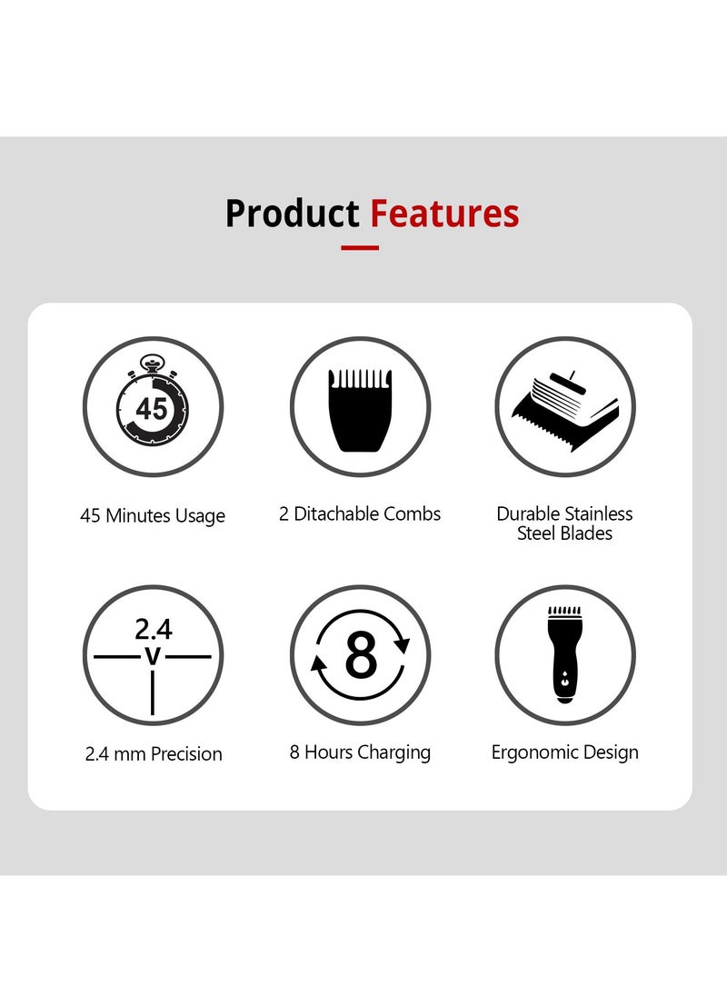 Mr. Light - 3 In 1 Rechargeable Grooming Kit Beard Trimmer Stainless Steel Blades Precision Cutting 10 Length Settings 45 Minutes Usage 2 Combs - Image 1