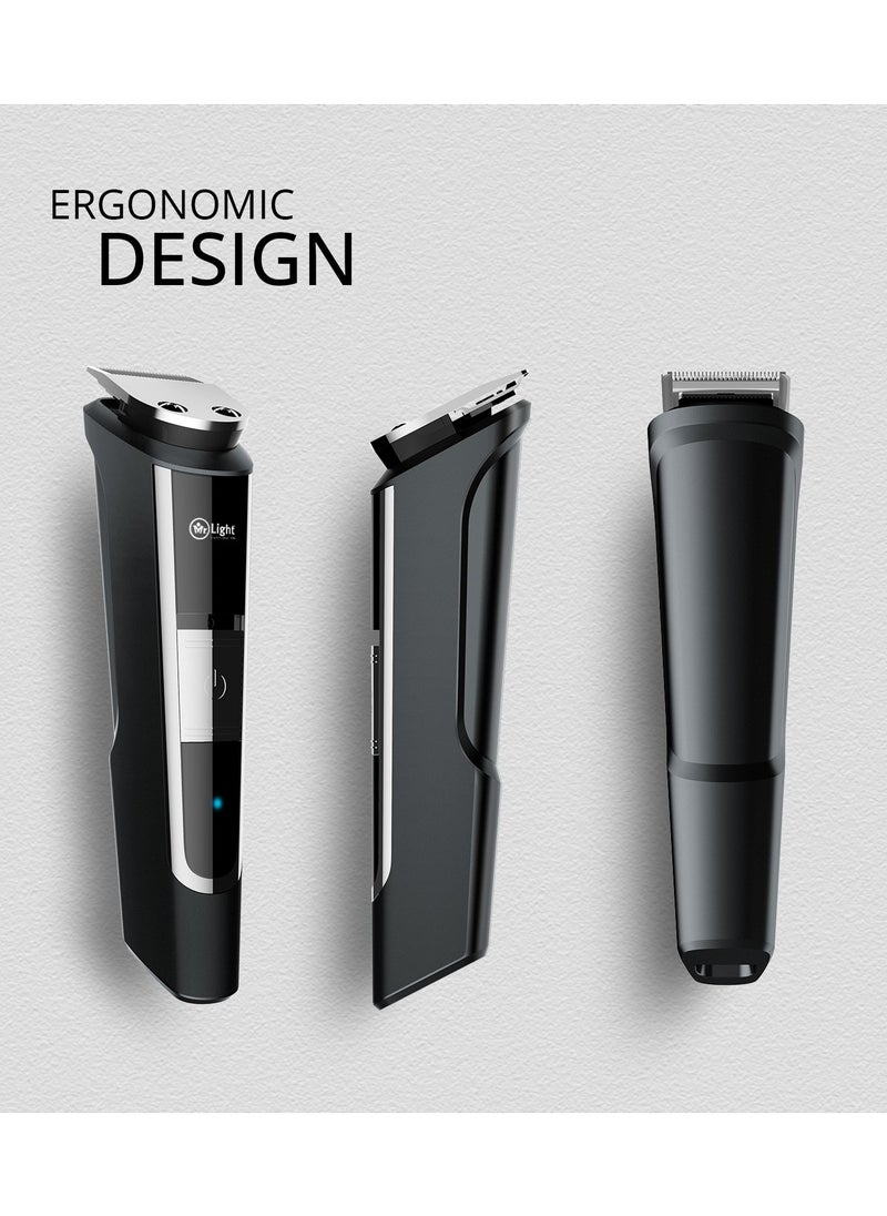 Mr. Light - 3 In 1 Rechargeable Grooming Kit Beard Trimmer Stainless Steel Blades Precision Cutting 10 Length Settings 45 Minutes Usage 2 Combs - Image 1