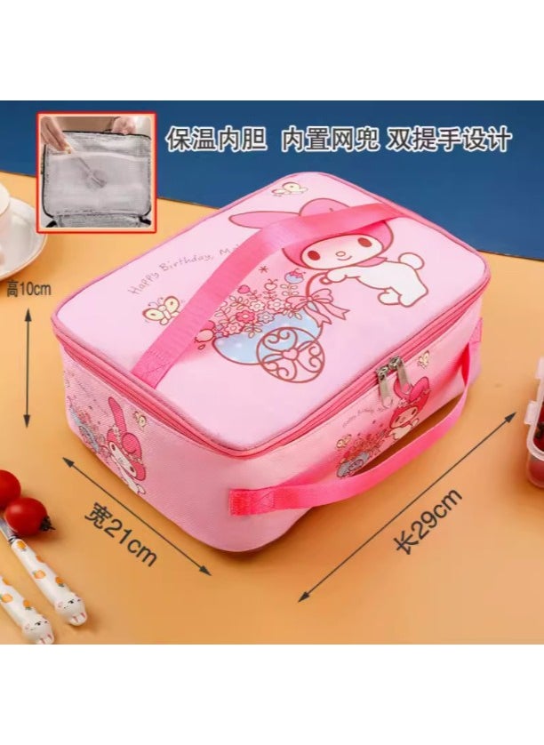 Generic Kids Insulated Lunch Bag for School Picnics Pink melody 