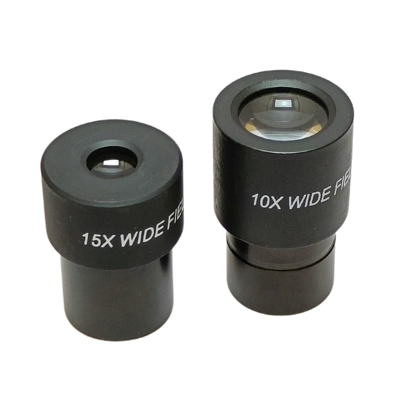 COMETEK Wide Field 10x and 15x Microscope Eyepiece Lens for Compound Microscopes | Enhanced Clarity & Viewing Comfort | 23.2 mm Diameter - Image 1