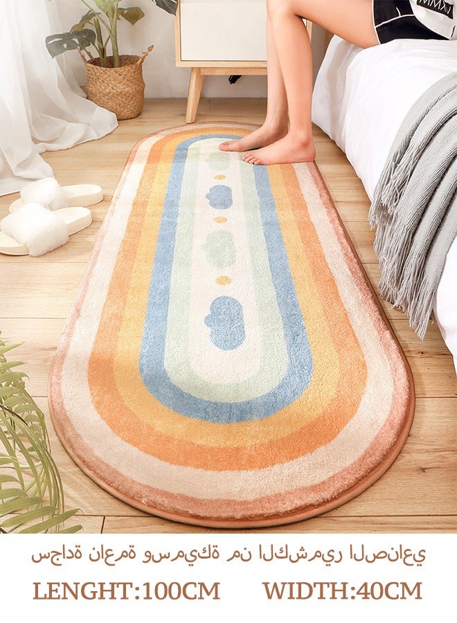 Oval thick wool floor mat, light skin and soft, suitable thickness, 40*100cm