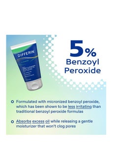 differin Differin Acne Face Wash with 5% Benzoyl Peroxide, Daily Deep Cleanser by the makers of Differin Gel, Gentle Skin Care for Acne Prone Sensitive Skin, 4 oz (Packaging May Vary)  - Image 5