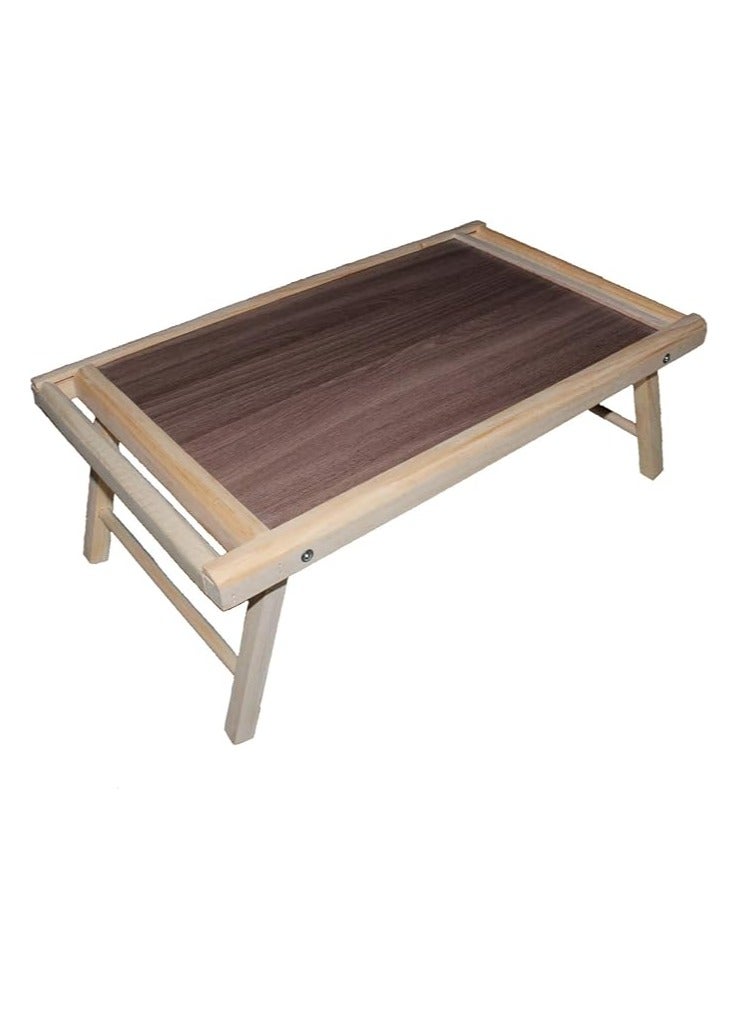 Generic Portable Breakfast Bed Tray, Laptop Tea and Food Table with Foldable Legs, Made of Wood - Image 1