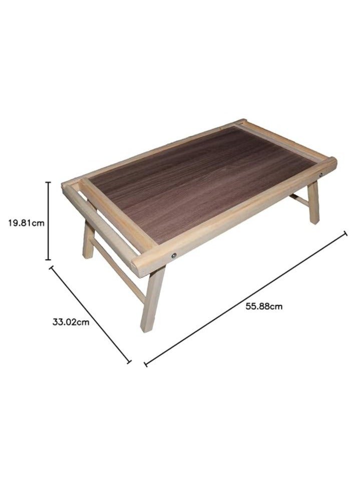 Generic Portable Breakfast Bed Tray, Laptop Tea and Food Table with Foldable Legs, Made of Wood - Image 2
