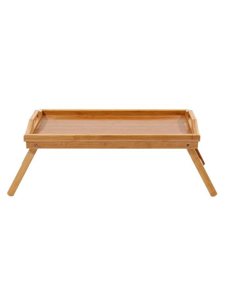 Portable Breakfast Bed Tray, Laptop Tea and Food Table with Foldable Legs, Made of Wood - Image 3