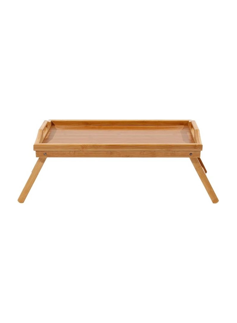 Portable Breakfast Bed Tray, Laptop Tea and Food Table with Foldable Legs, Made of Wood - Image 5