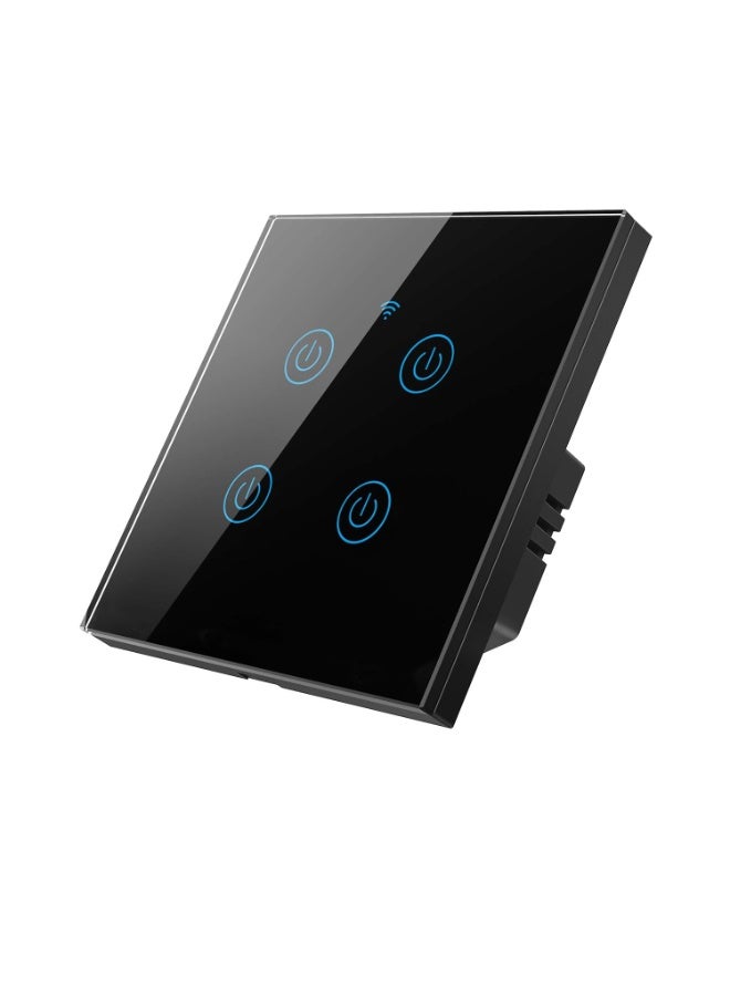 Relex WiFi Smart Wall Light Switch, No Neutral Wire Required, No Hub Required, APP Remote Control, Timing Function, Voice Control (4 Gang) - Image 1