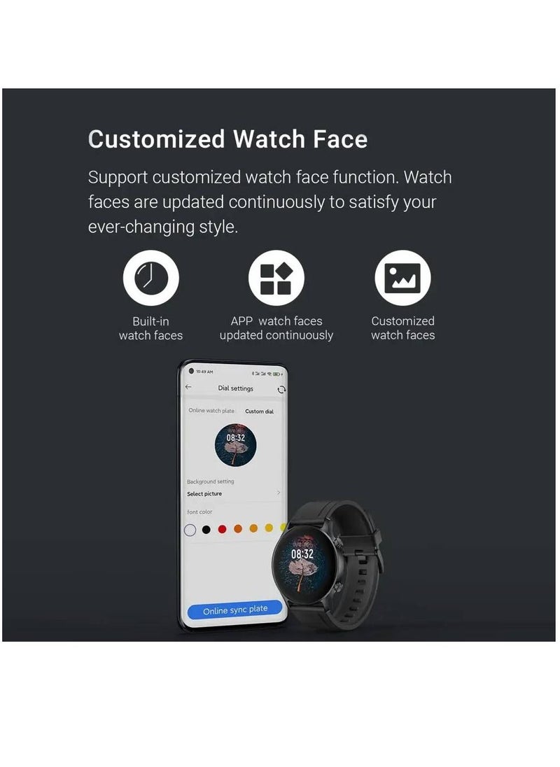 miYou RS3 HD Screen Heart Rate Monitor IPS Waterproof Bluetooth Calling Smartwatch For Men Women Black  - Image 5