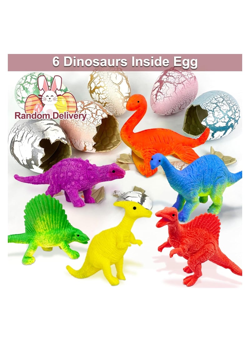 SYOSI 6 Pack Hatching Growing Dinosaur Toys 3.2" Magic Large Size Grow Dinosaurs Egg Jumbo Dino Eggs Party Favor Gifts Grow in Water Crack Surprise Eggs for Toddlers Kids Boys Girls  - Image 3