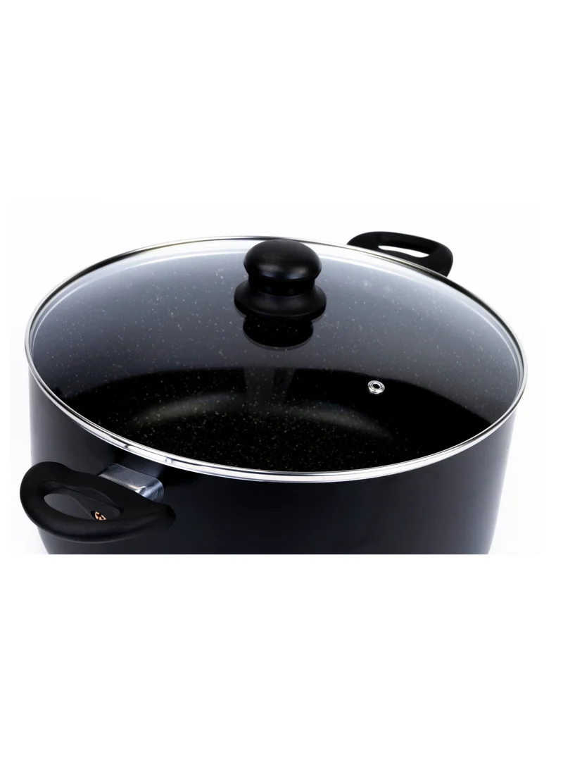 Wilson Casserole with Glass Lid – Durable Marble Nonstick Coating, Aluminum – Compatible with Gas, Induction & Ceramic Hobs – Induction Base – 32 x 14 cm