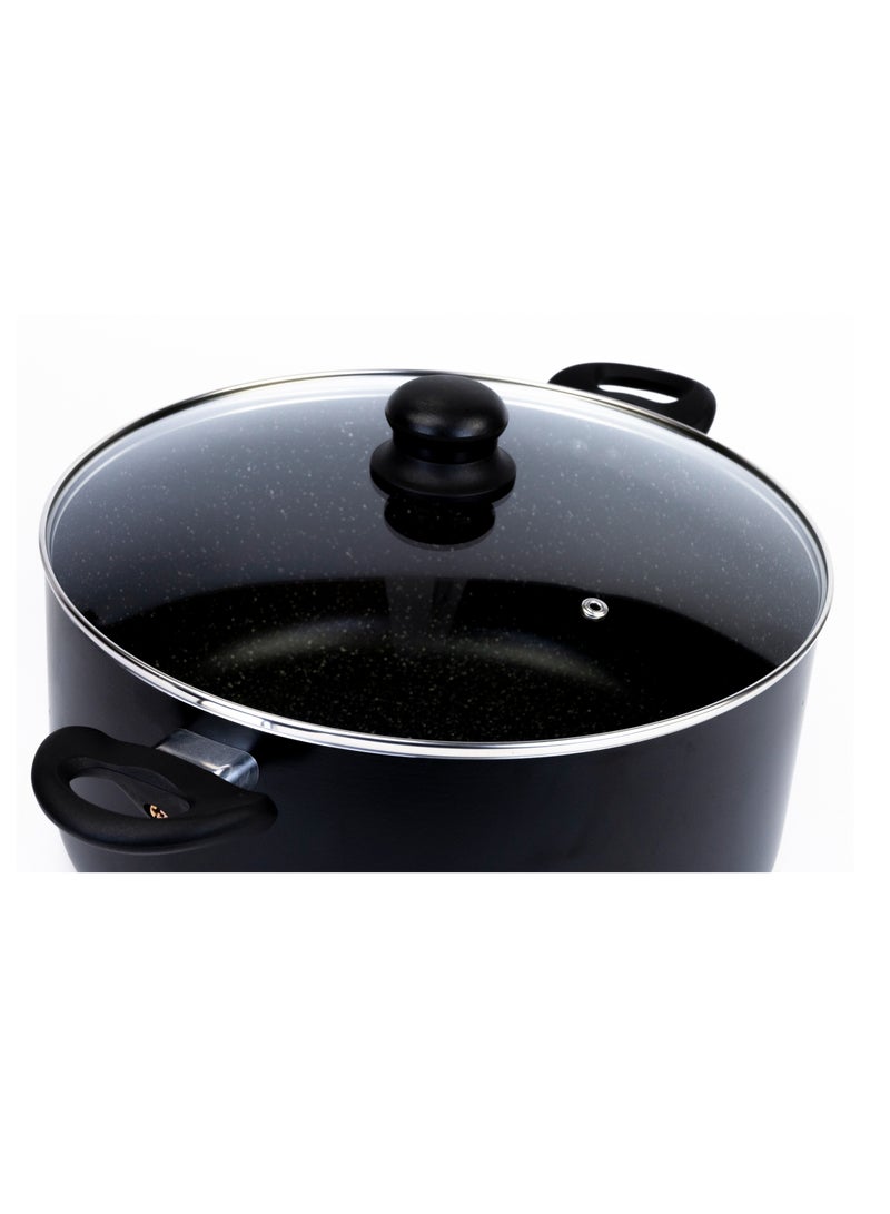 Wilson Casserole with Glass Lid – Durable Marble Nonstick Coating, Aluminum – Compatible with Gas, Induction & Ceramic Hobs – Induction Base – 32 x 14 cm - Image 2