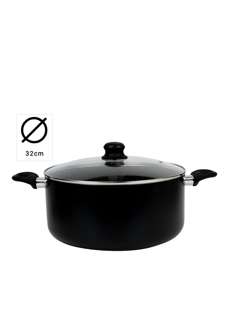 Wilson Casserole with Glass Lid – Durable Marble Nonstick Coating, Aluminum – Compatible with Gas, Induction & Ceramic Hobs – Induction Base – 32 x 14 cm - Image 4