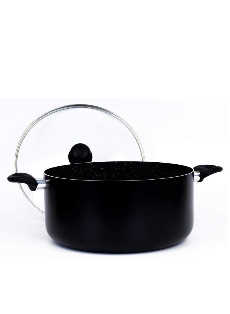 Wilson Casserole with Glass Lid – Durable Marble Nonstick Coating, Aluminum – Compatible with Gas, Induction & Ceramic Hobs – Induction Base – 32 x 14 cm - Image 3