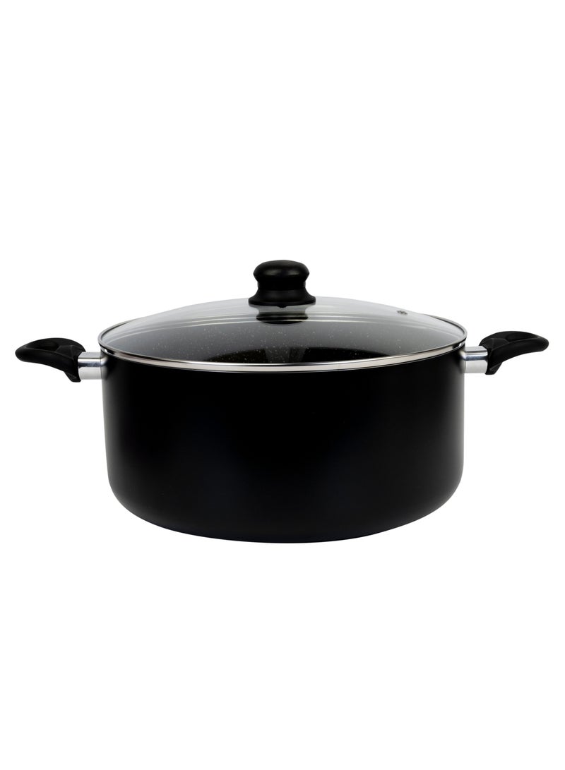 Wilson Casserole with Glass Lid – Durable Marble Nonstick Coating, Aluminum – Compatible with Gas, Induction & Ceramic Hobs – Induction Base – 32 x 14 cm - Image 1