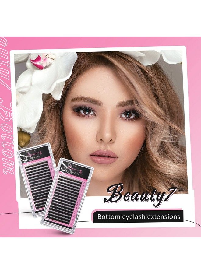 Beauty7 صينية تمديد رموش فردية مزيفة تحت القاع بحجم مختلط، ماتي، صناعية، كيرل J، سمك 0.15 مم، طول 5 6 7 مم - Image 4
