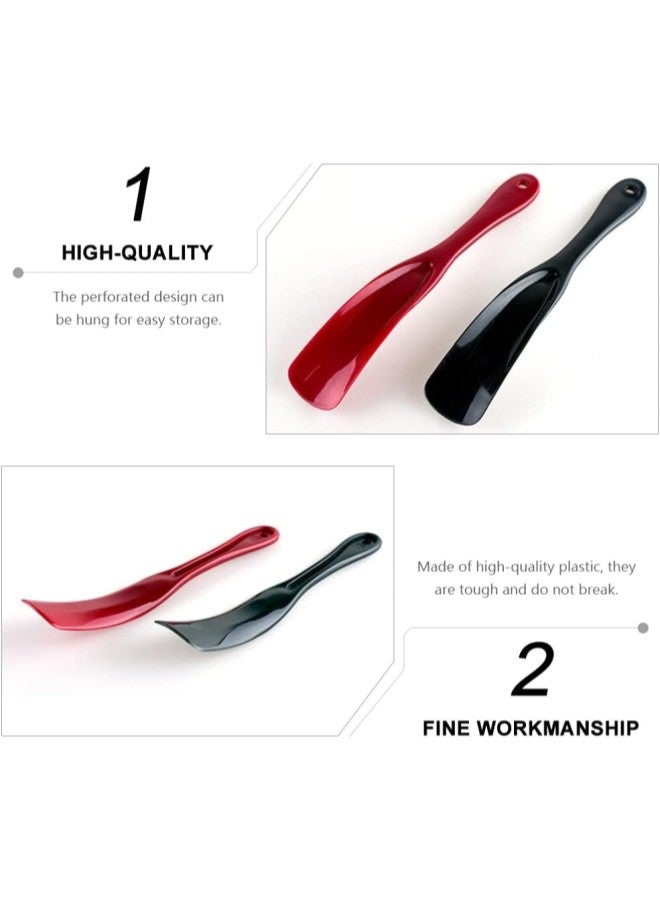klarako 4Pcs Plastic Shoehorns Hangable Shoe Horns Professional Shoehorns Comfortable Shoe Lifter Short Handled Shoe Helper Shoes Dressing Aid for Seniors Kids Pregnancy Men Women (Assorted Color) - Image 2