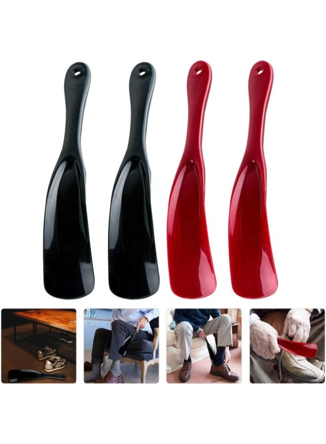 klarako 4Pcs Plastic Shoehorns Hangable Shoe Horns Professional Shoehorns Comfortable Shoe Lifter Short Handled Shoe Helper Shoes Dressing Aid for Seniors Kids Pregnancy Men Women (Assorted Color) - Image 4