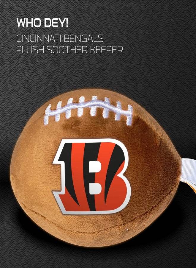 Smilo Cincinnati Bengals Plush Football Pacifier Holder by Smilo - Officially Licensed NFL Soother Holder - Soft Plush Toy and Dummy Holder - Fits Any Pacifier - Stroller Accessory & Newborn Essential - Image 5