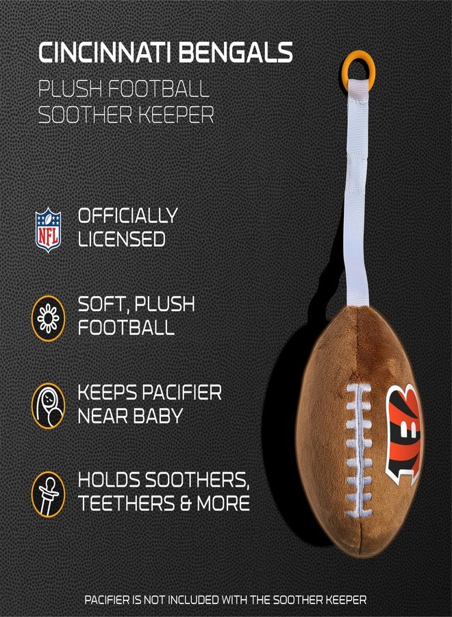 Smilo Cincinnati Bengals Plush Football Pacifier Holder by Smilo - Officially Licensed NFL Soother Holder - Soft Plush Toy and Dummy Holder - Fits Any Pacifier - Stroller Accessory & Newborn Essential - Image 4