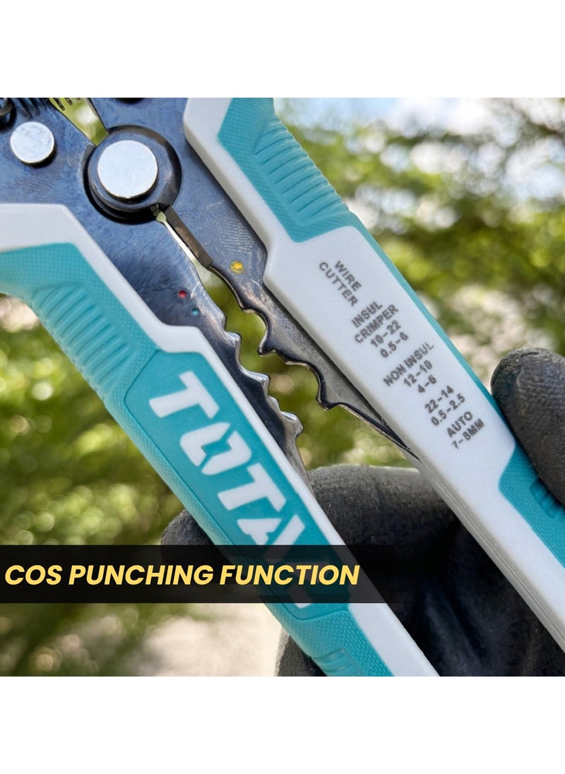 TOTAL - TOTAL Automatic Wire Stripper 3 in 1 Tool for Precise Wire Stripping, Cutting & Crimping THT15246 - Image 1