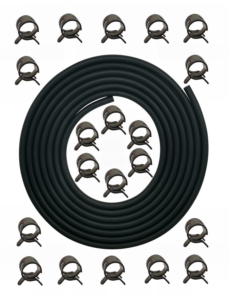 YAMAKATO 4mm 532 Inch ID Fuel Line Vacuum Hose 10 Feet for Echo Stihl Poulan Husqvarna Small Engines Chainsaw Weed Eater Wacker Leaf Blower String Trimmer Automotives w 20 Clamp Rubber - Image 2