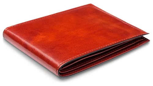 Bosca Men's Leather Wallet RFID Blocking - Bifold Executive Men's Wallet with 5 Card Slots, ID Window & Divided Currency Well - Genuine Old Leather, Ideal Gift Wallet for Men, Cognac Brown - Image 3