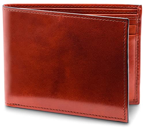 Bosca Men's Leather Wallet RFID Blocking - Bifold Executive Men's Wallet with 5 Card Slots, ID Window & Divided Currency Well - Genuine Old Leather, Ideal Gift Wallet for Men, Cognac Brown - Image 1