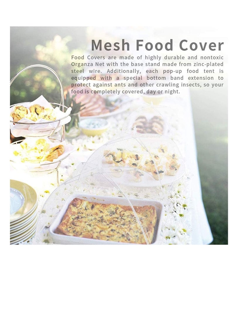Excefore - Pop-Up Mesh Food Cover, Mesh Screen Food Covers Umbrella Tent, Reusable and Collapsible Food Cover Net Keep Out Outdoor Flies, Bugs, Mosquitos, Picnics, BBQ Mesh Food Cover Nets (2) - Image 1
