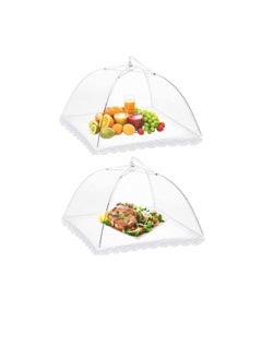Pop-Up Mesh Food Cover, Mesh Screen Food Covers Umbrella Tent, Reusable and Collapsible Food Cover Net Keep Out Outdoor Flies, Bugs, Mosquitos, Picnics, BBQ Mesh Food Cover Nets (2)